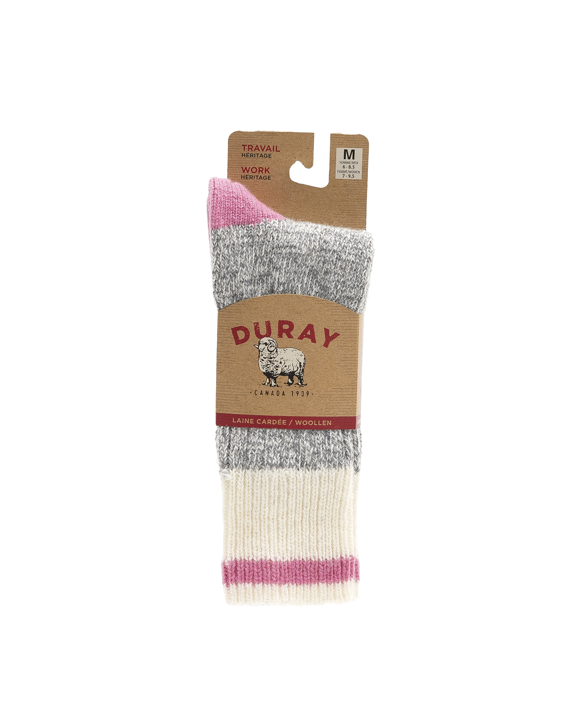 Bas de laine gris rose p - Rose pale - #91B-42