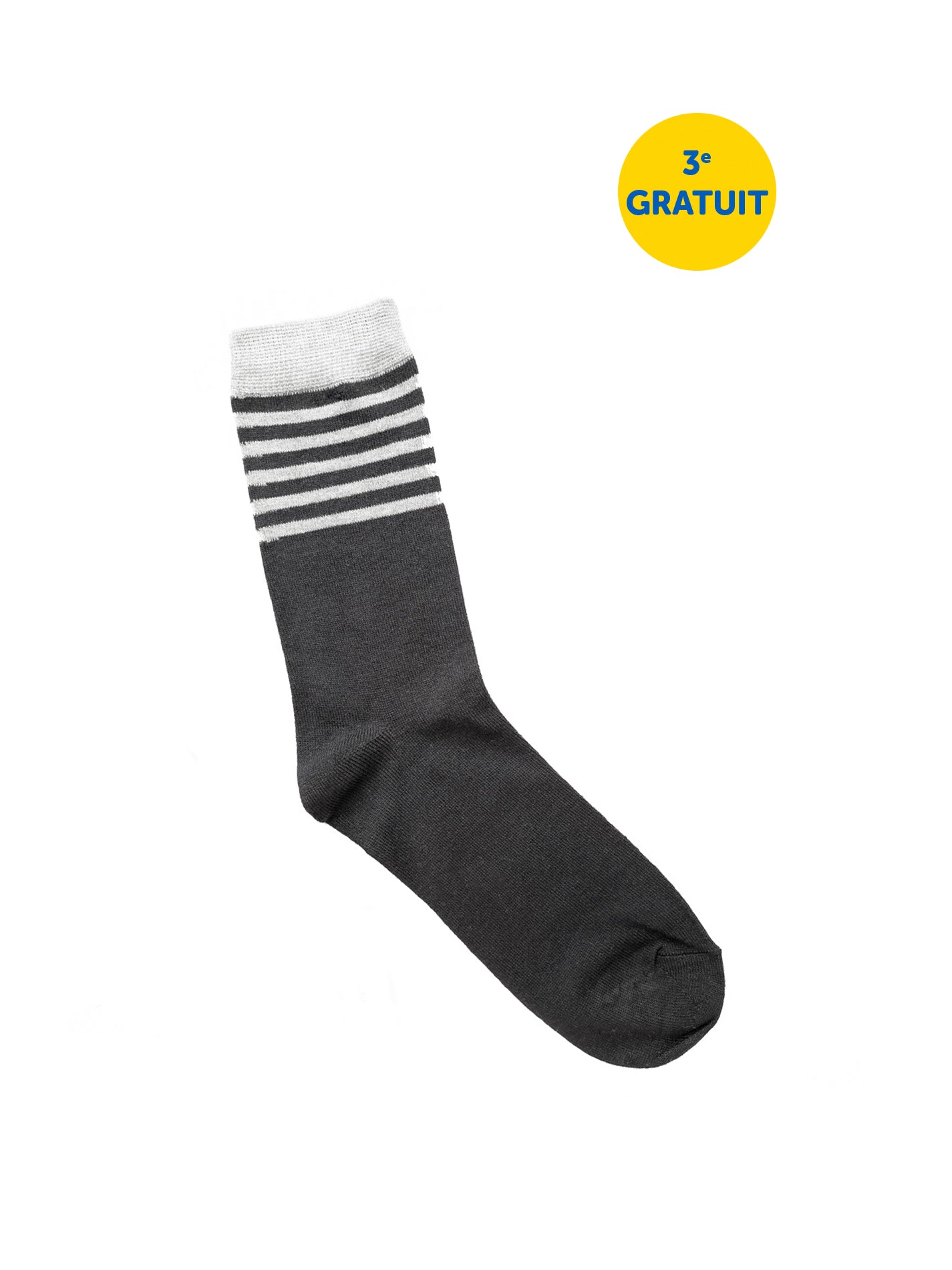 Bas léger en bambou - Noir&gris - #92B-38