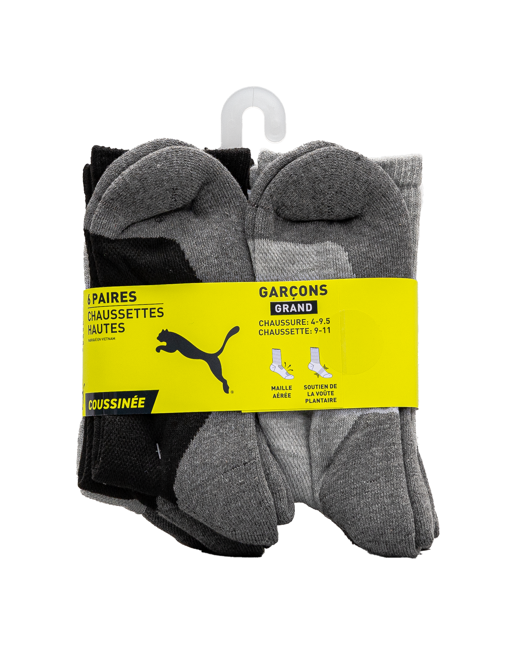 Bas enfant 6pk  - Blanc&gris - #97B-17