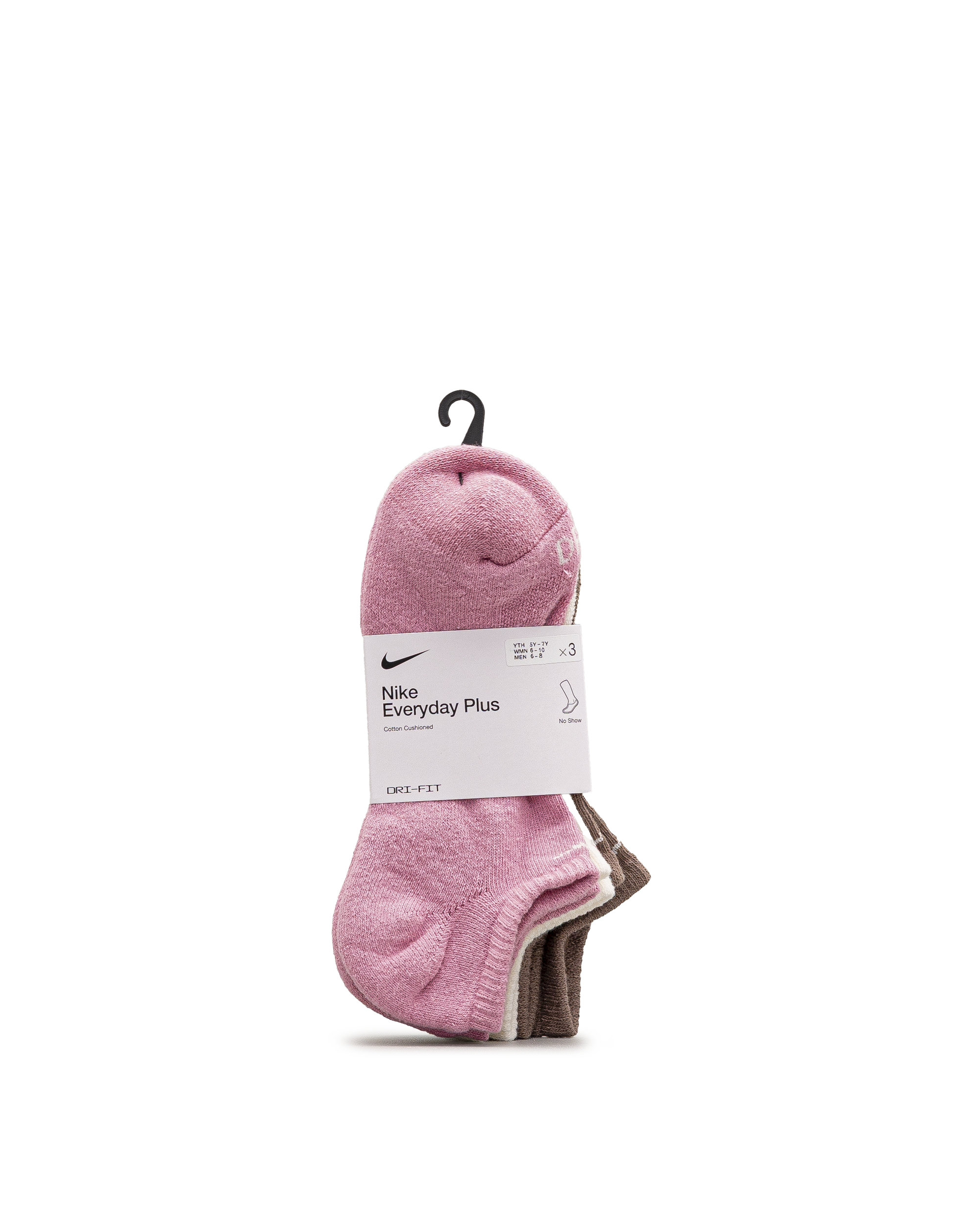 Unisex no show socks 3pk  - Rose pale - #98B-20