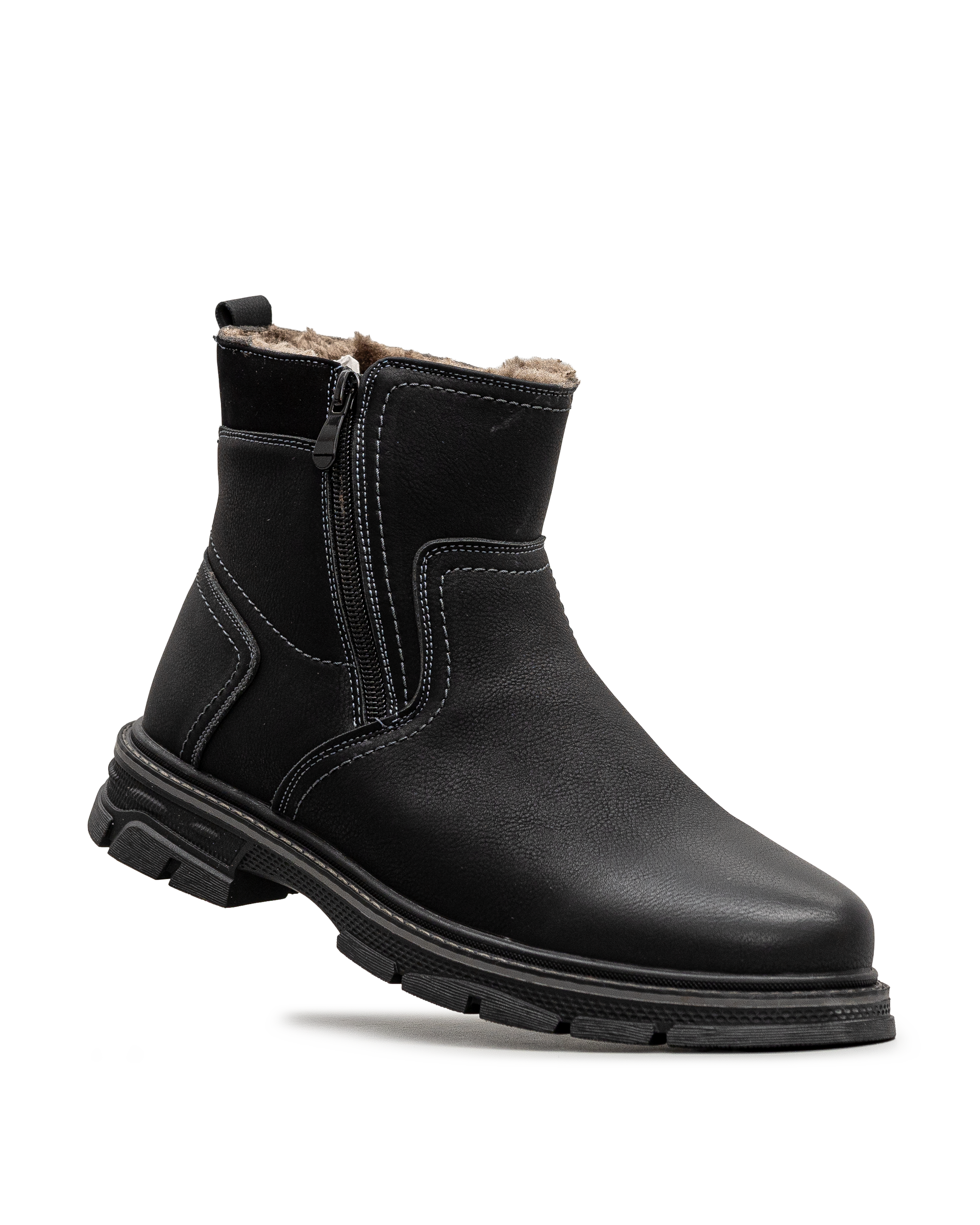 Bottines Homme à Bout Pointu - Similicuir - Semelle Intérieure Mousse Confort - Talon 4,4 Cm - Style Habillé Classique