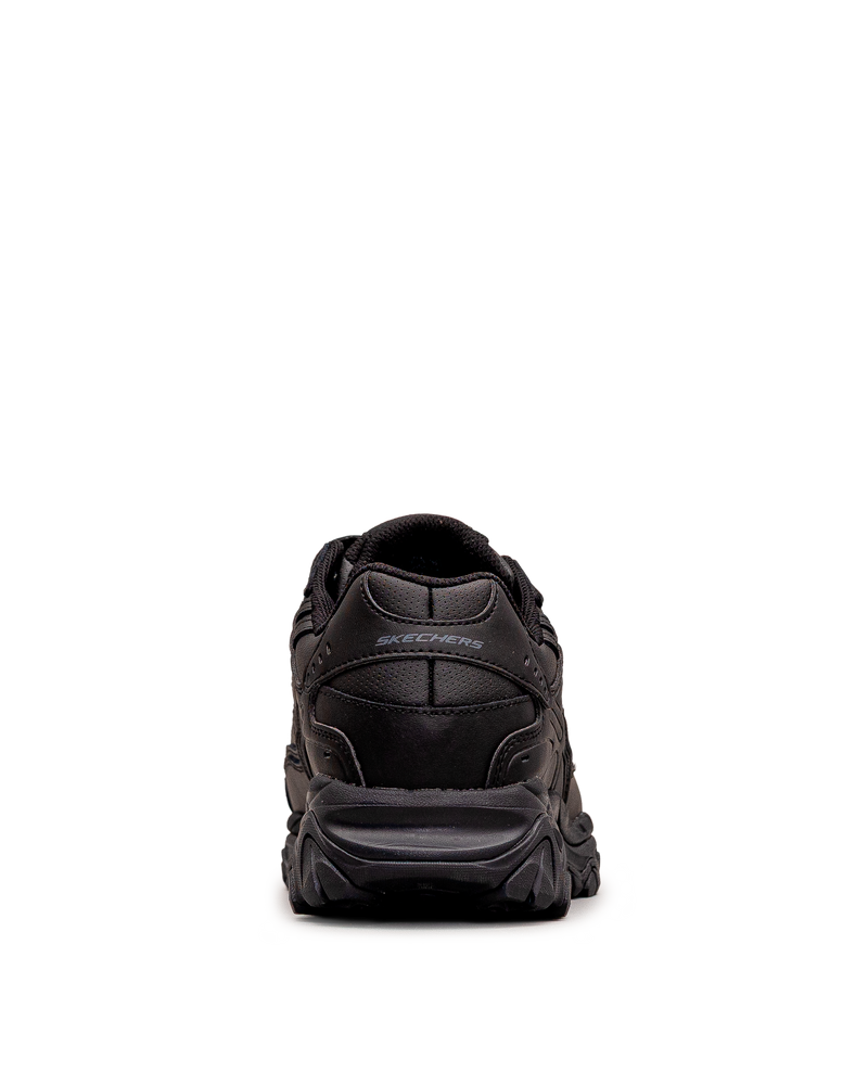 Vue arrière de la chaussure Skechers Final Cut extra large noire pour enfant