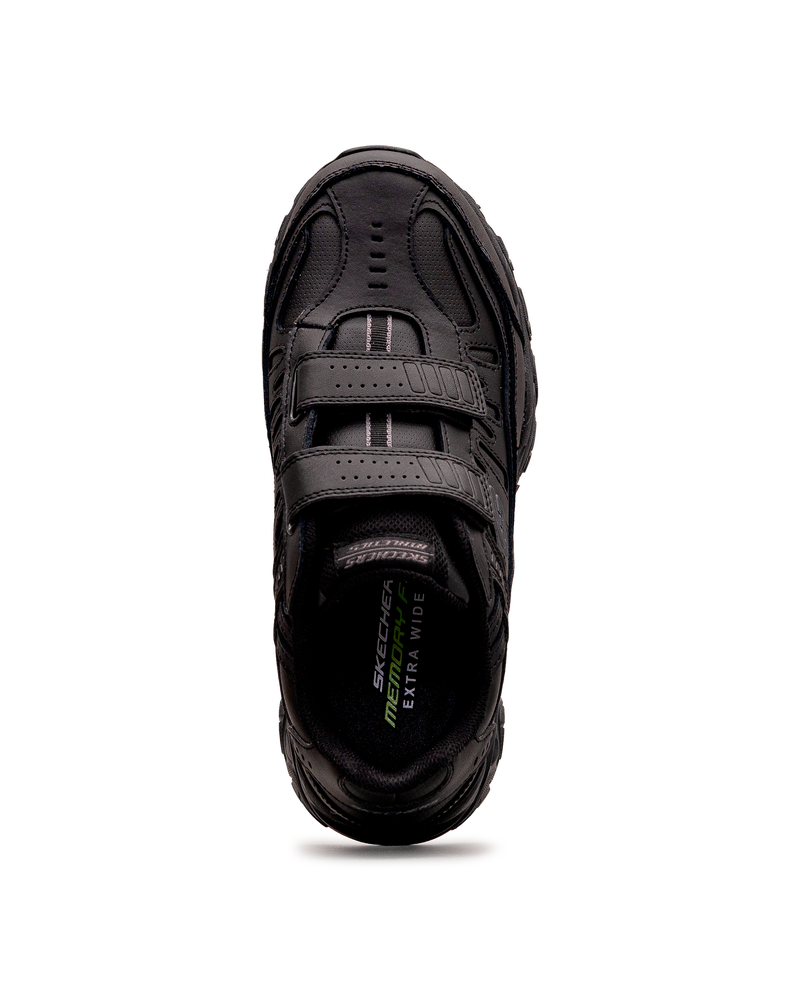 Vue de dessus de la chaussure Skechers Final Cut noire pour enfant