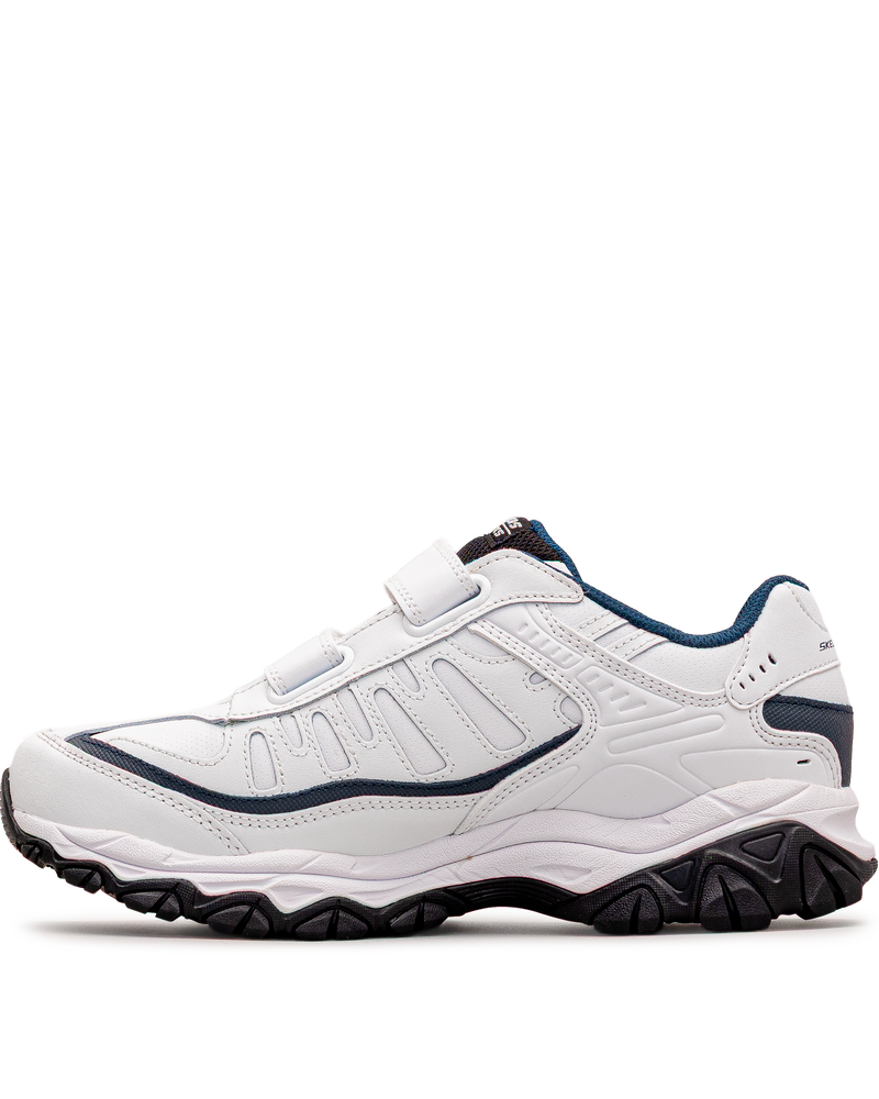 Autre vue latérale de la chaussure Skechers Final Cut extra large blanche pour enfant