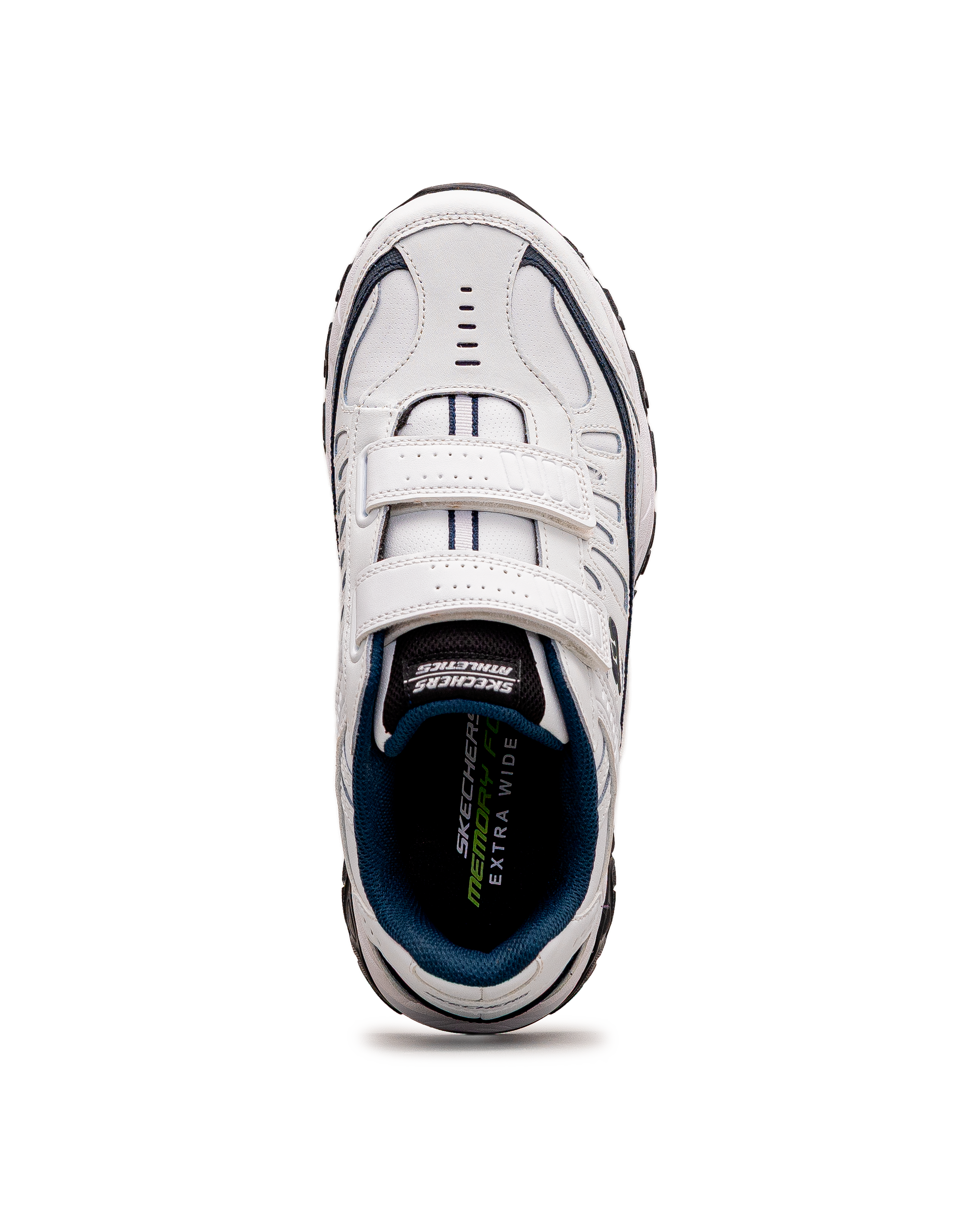 Vue de dessus de la chaussure Skechers Final Cut extra large blanche pour enfant