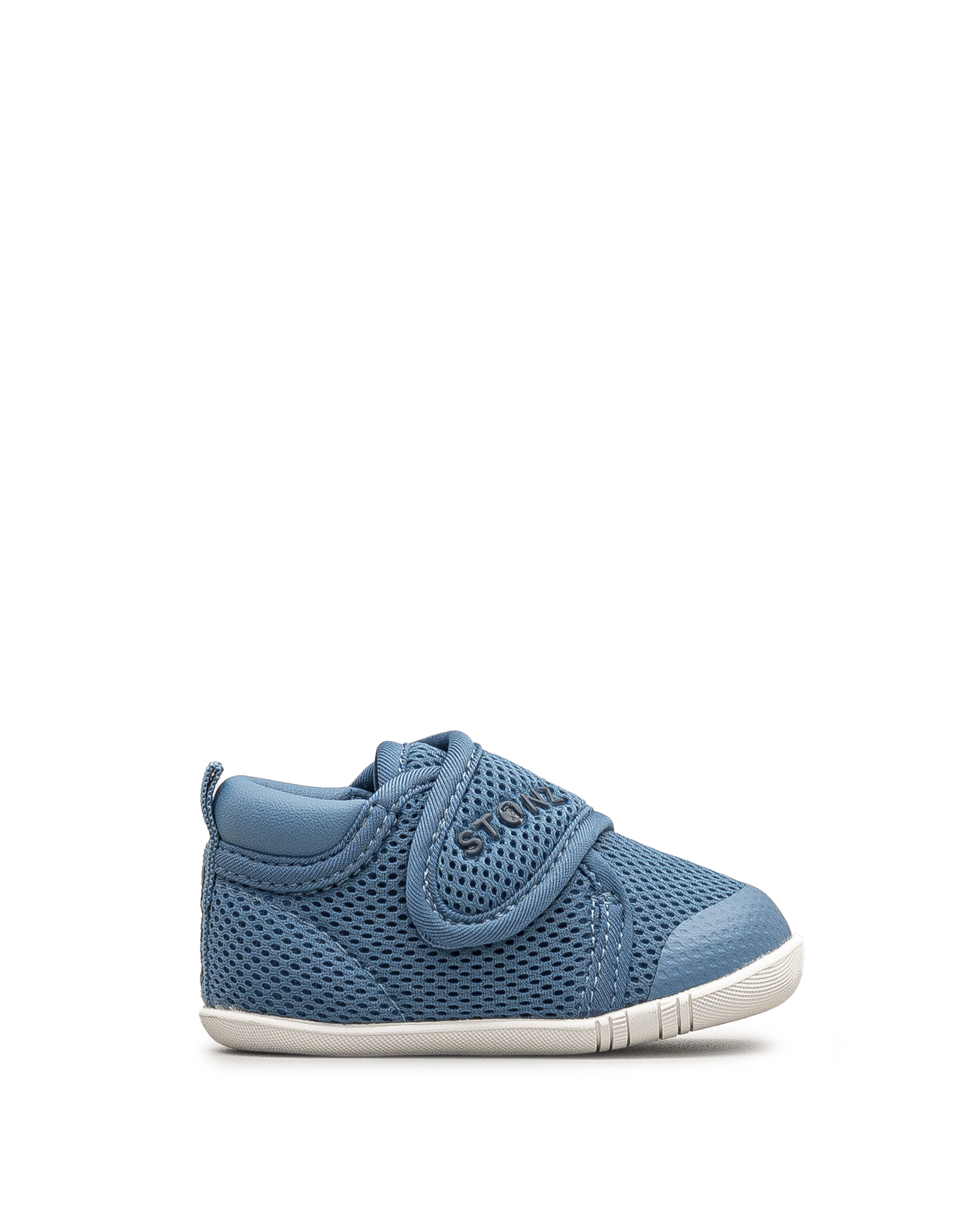 Vue latérale de la chaussure Stonz Cruiser Original bébé bleu denim