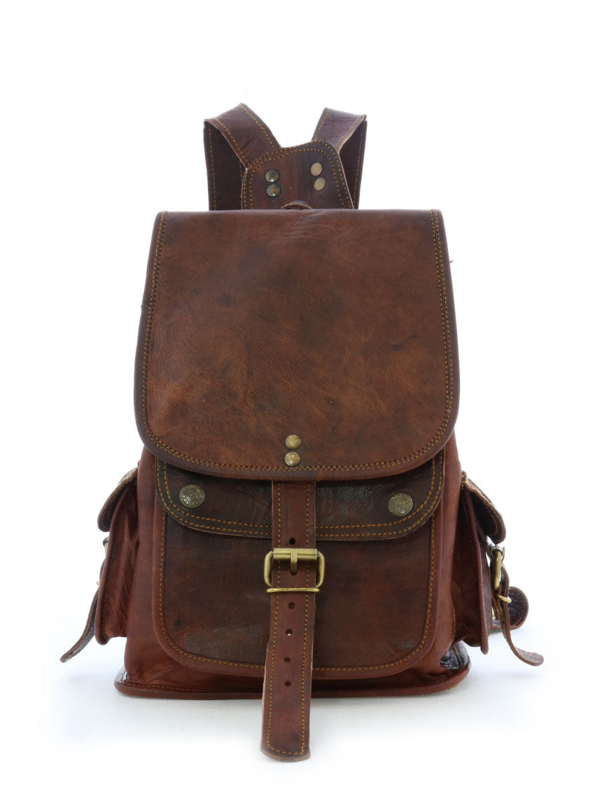 Sac à dos en cuir  - Tan - #90A-10