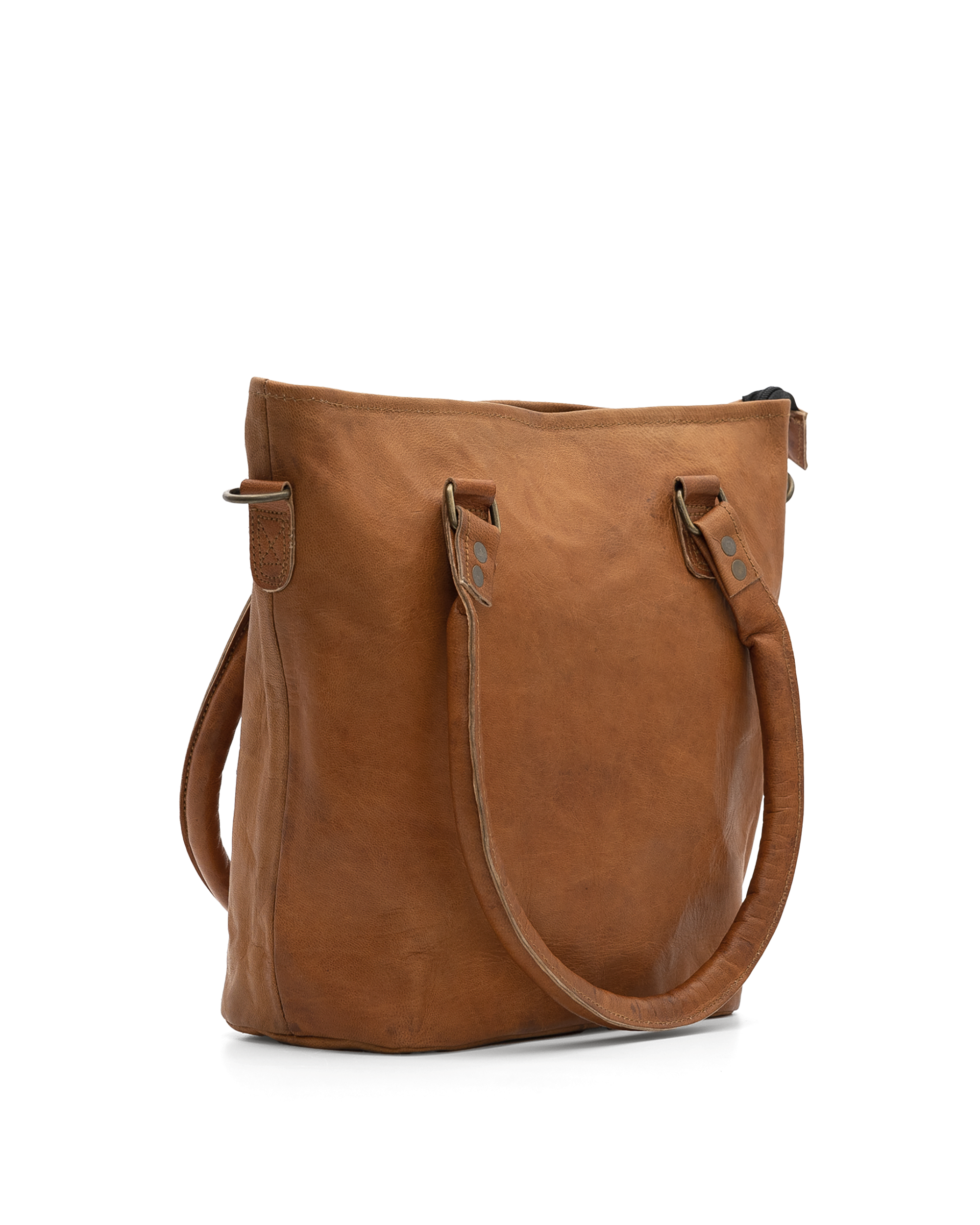 Sac fourre tout en cuir  - Tan - #90G-09