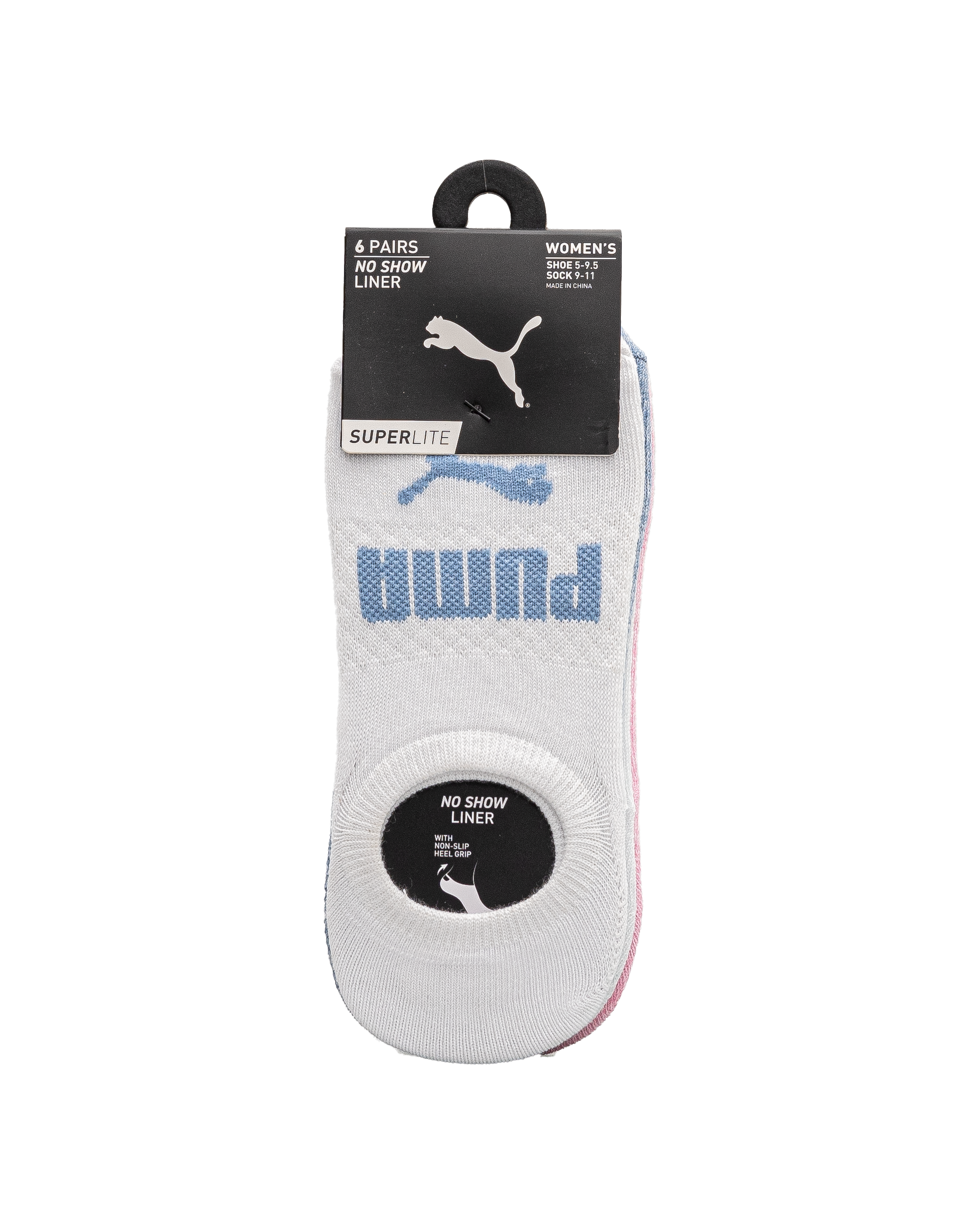 Bas invisible adulte 6pk  - Blanc&bleu - #91S-03