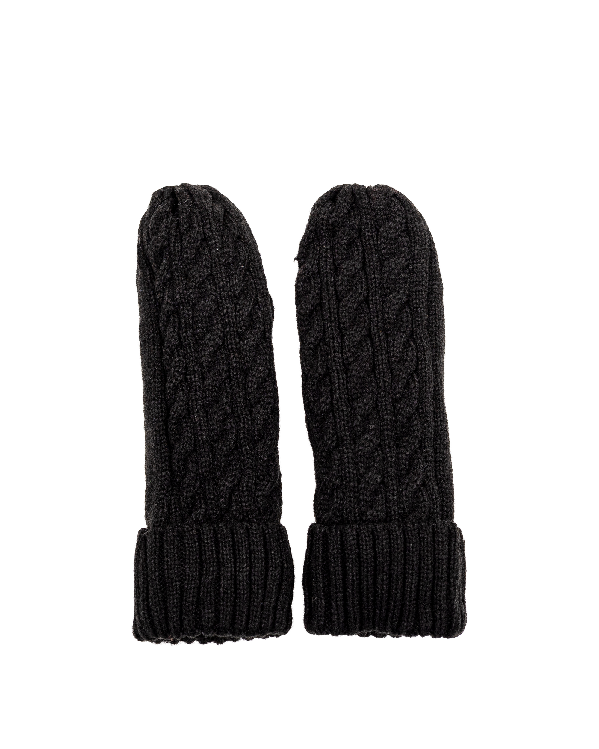 Mitaine tricot doublé - Noir - #91Z-18