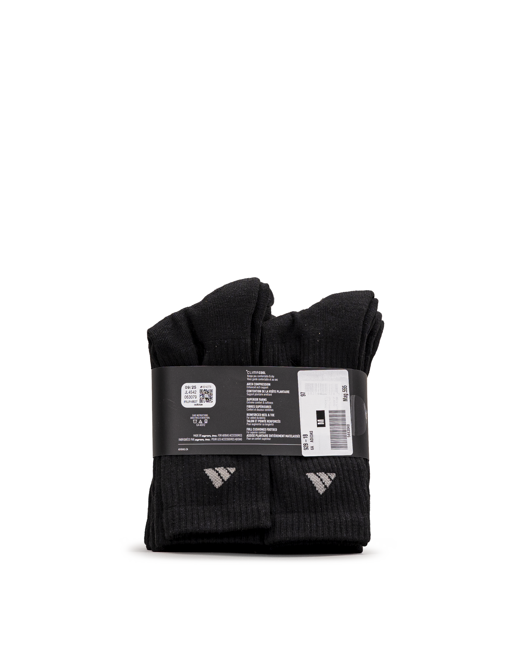 M athletic cushion 6pk  - Noir - #92B-18
