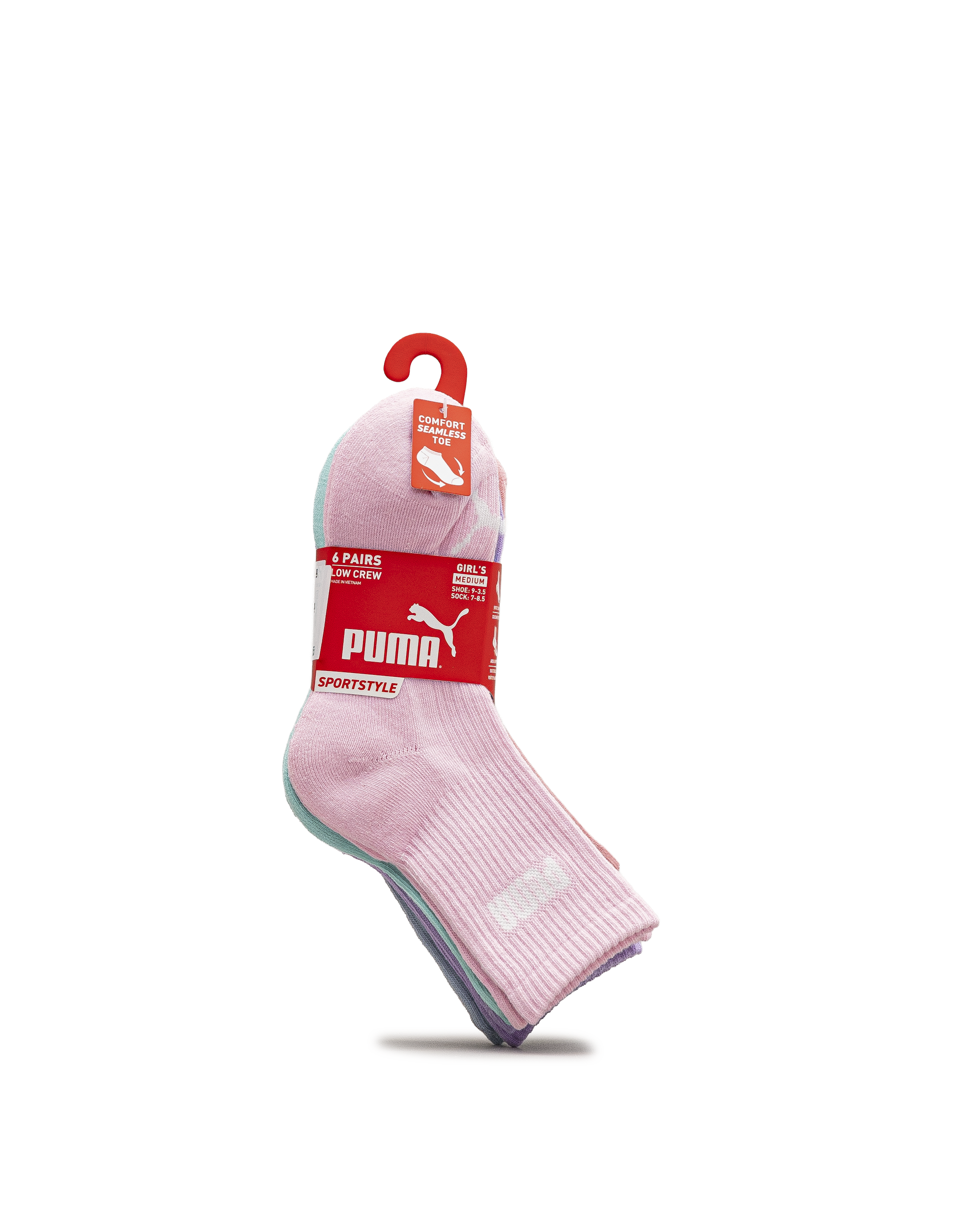 Girls 6pp low crew socks  - Multicolore - #97B-04