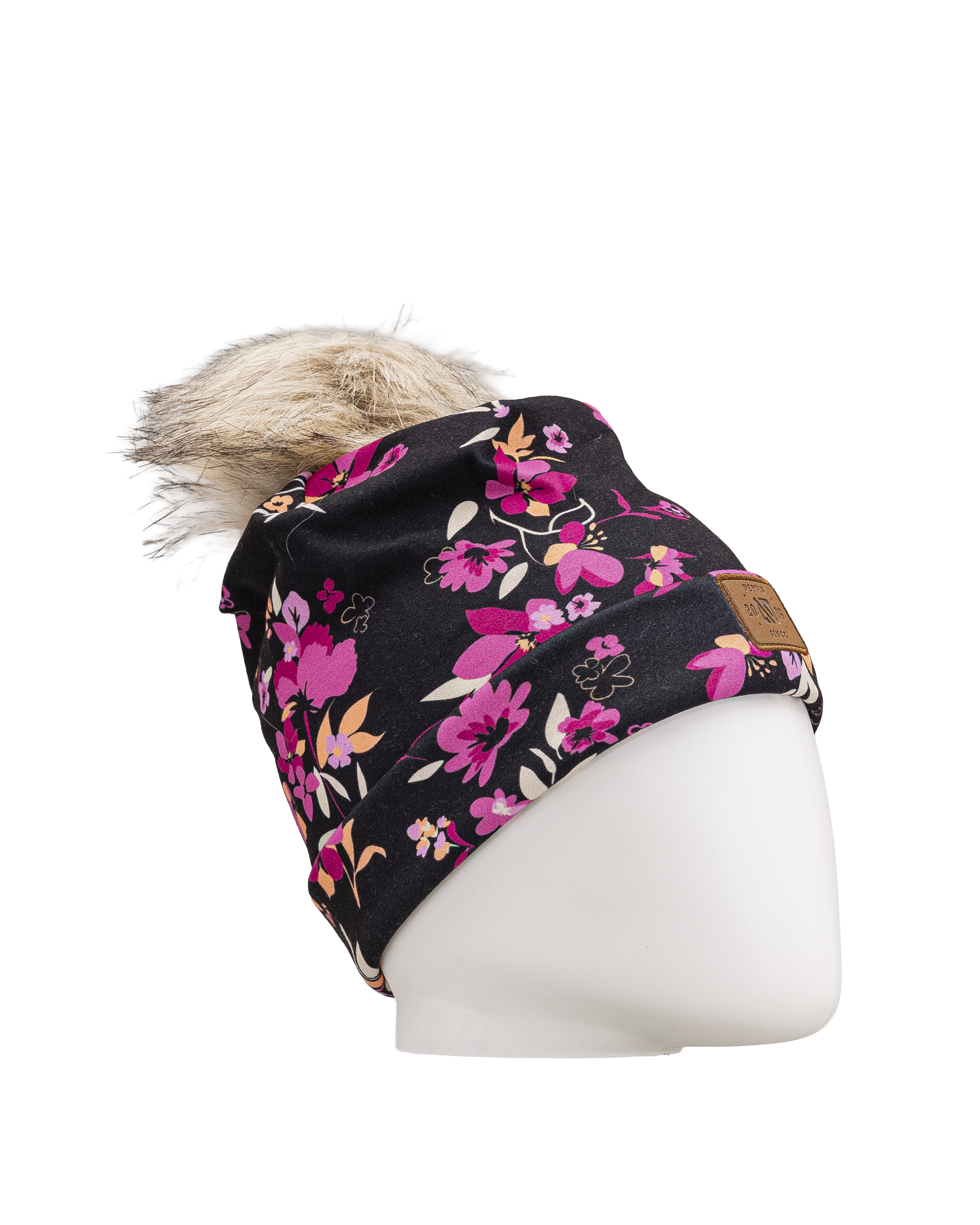 Tuque pompom jersey 5 14y - Fleur  - #97D-17