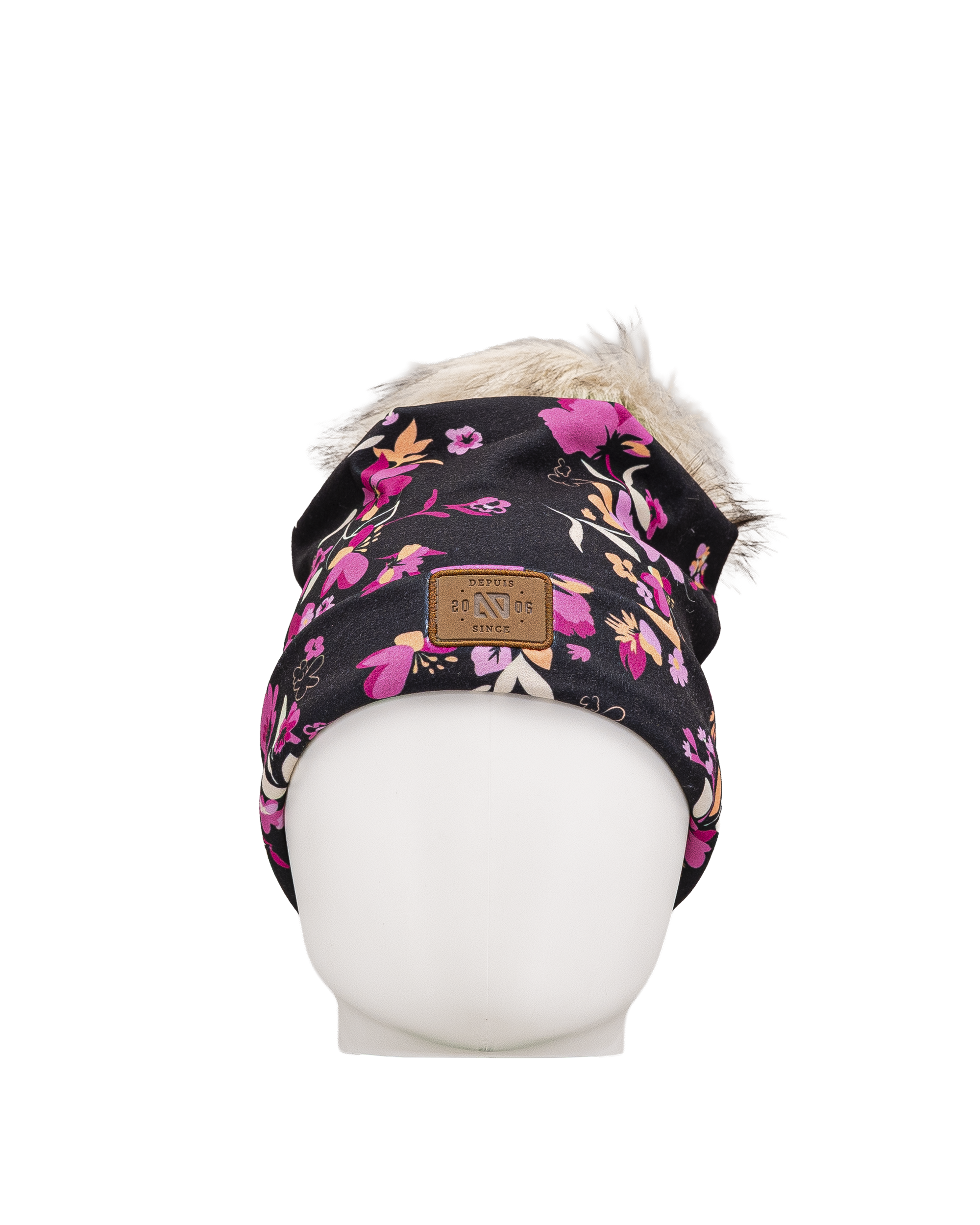 Tuque pompom jersey 5 14y - Fleur  - #97D-17