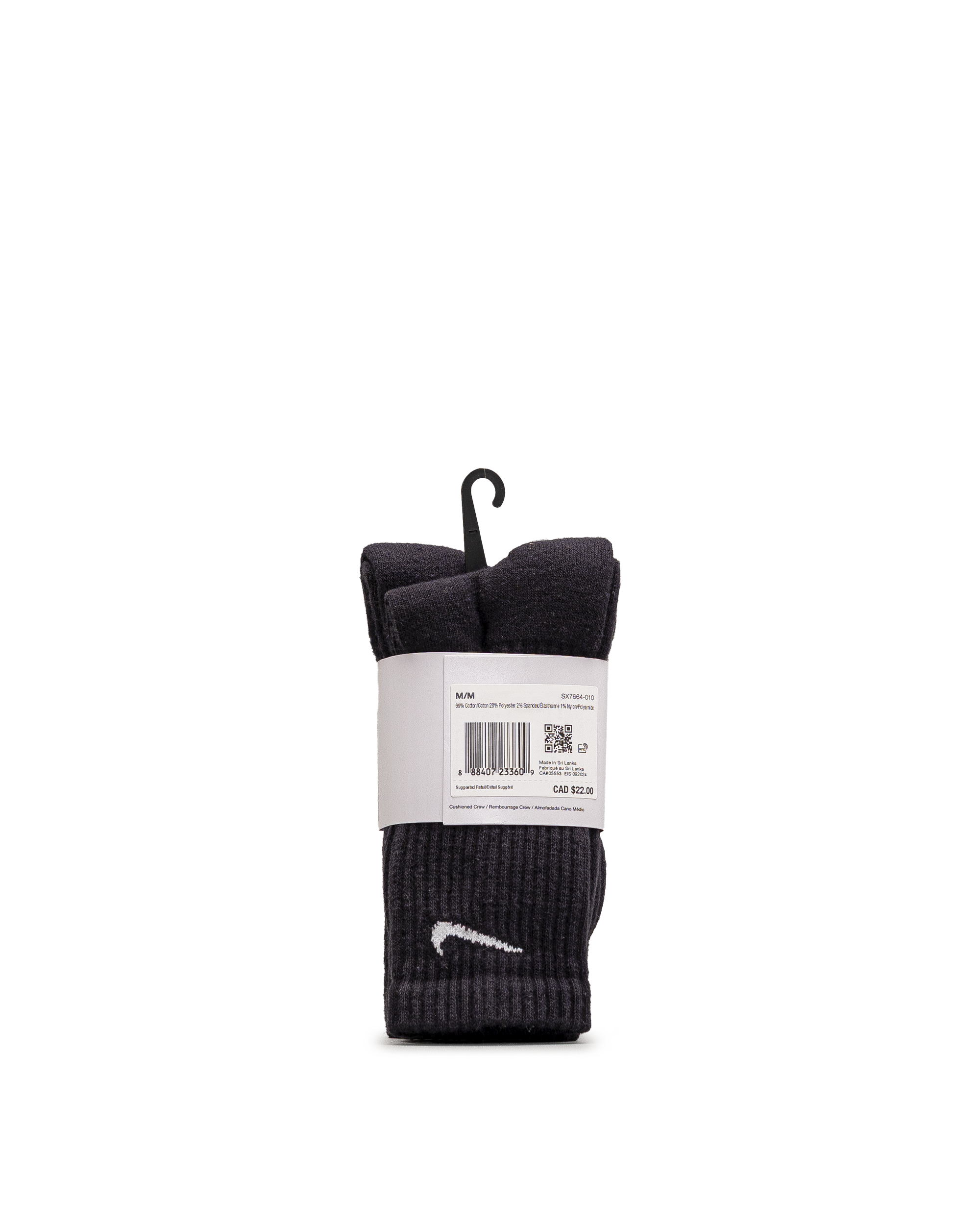 Training crew socks 3pk - Noir - #98B-09