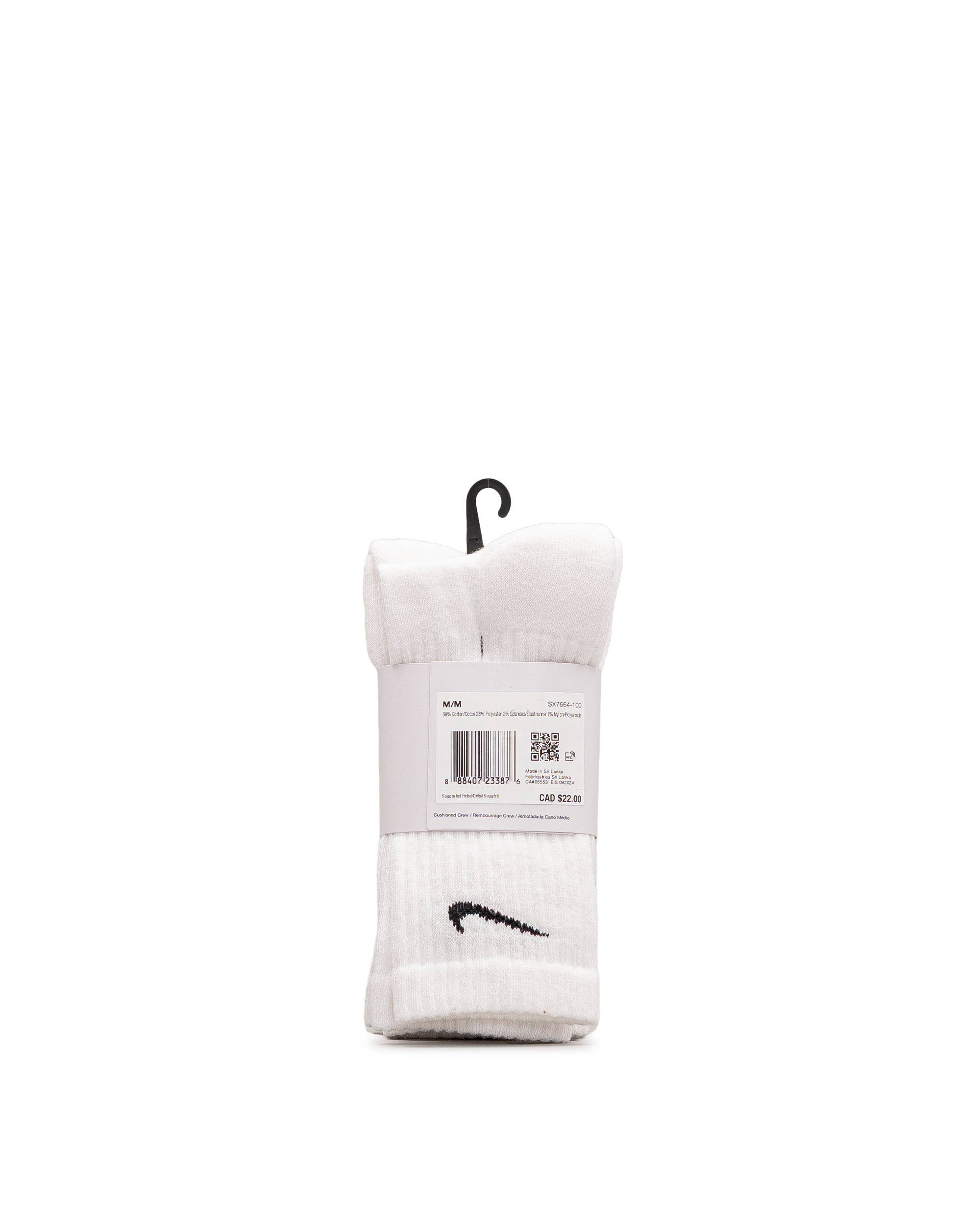 Training crew socks 3pk - Blanc - #98B-09