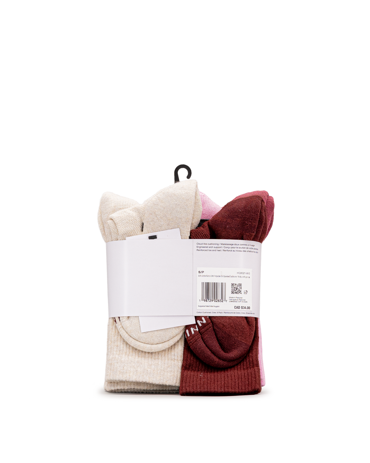 Ed elvd crew 6pk  - Rose - #98B-12