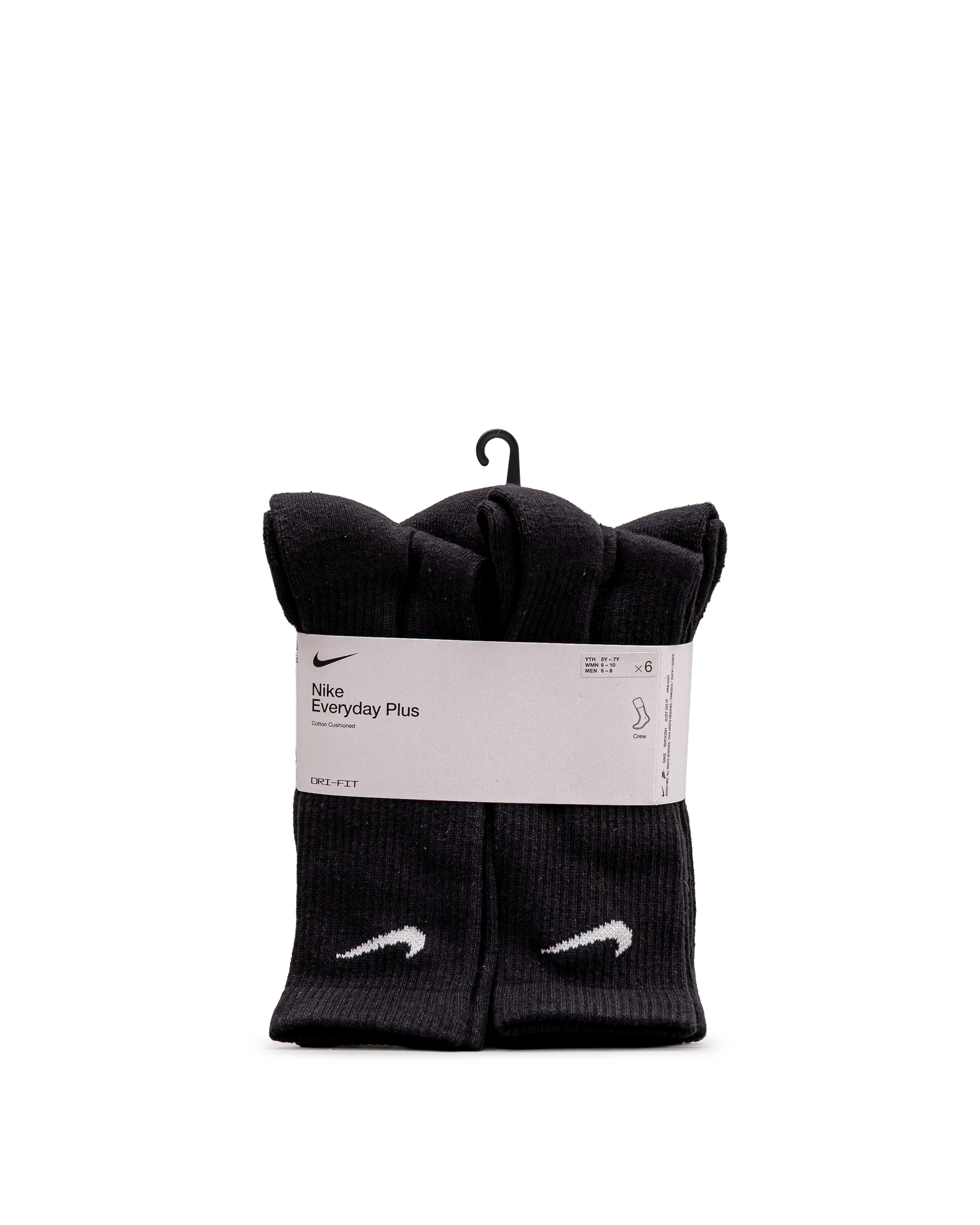 Unisex training socks 6pk - Noir - #98B-15