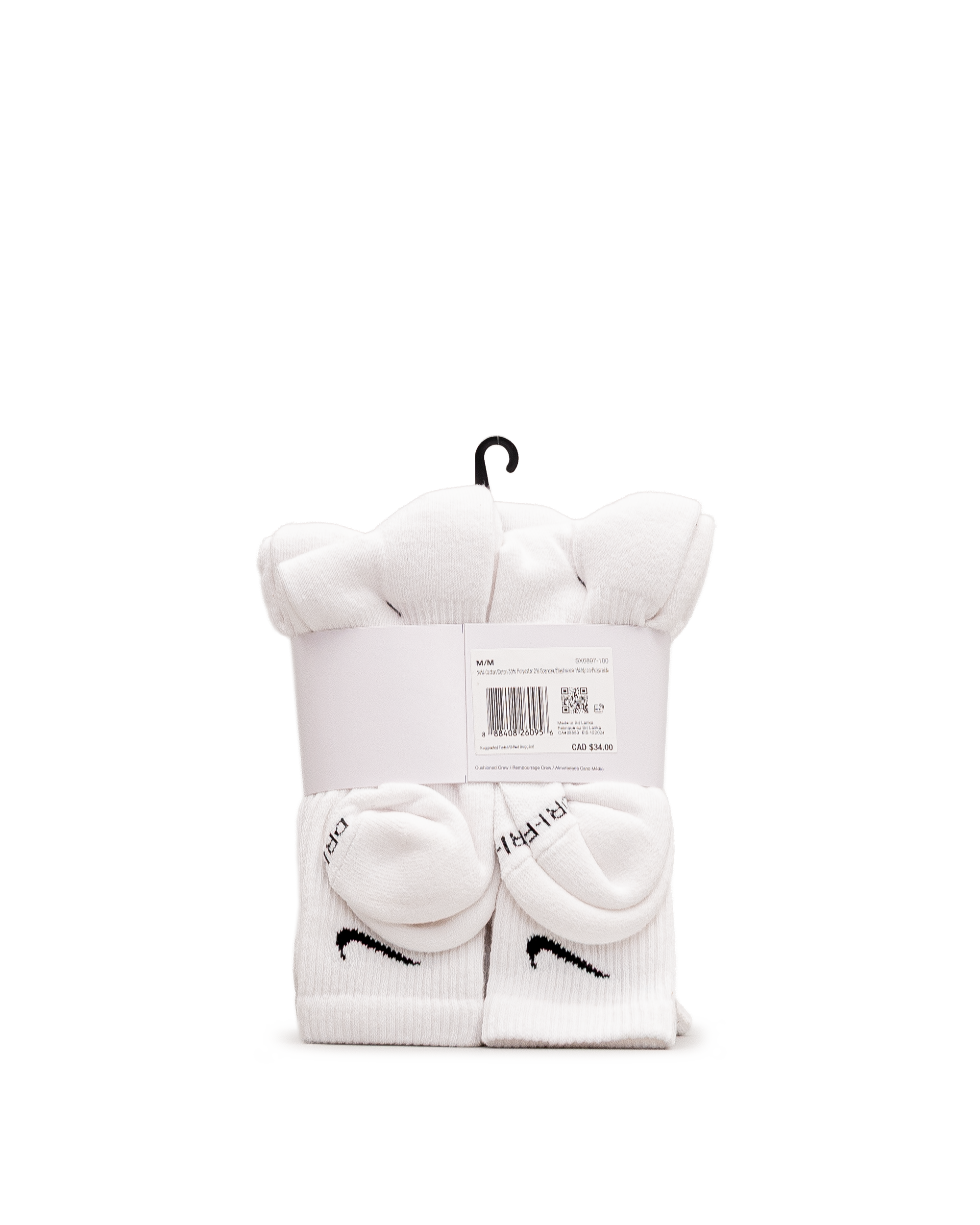 Unisex training socks 6pk - Blanc - #98B-15